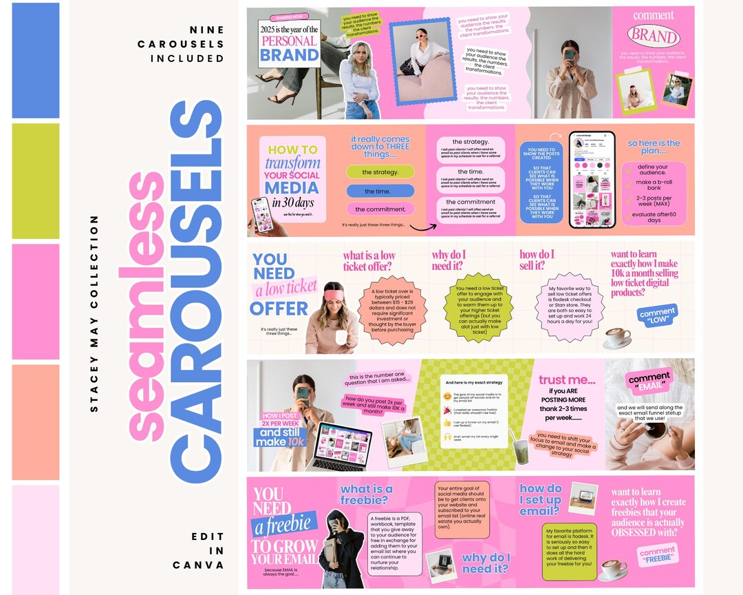 Canva Carousel Templates: Social Media Posts for Instagram - Etsy