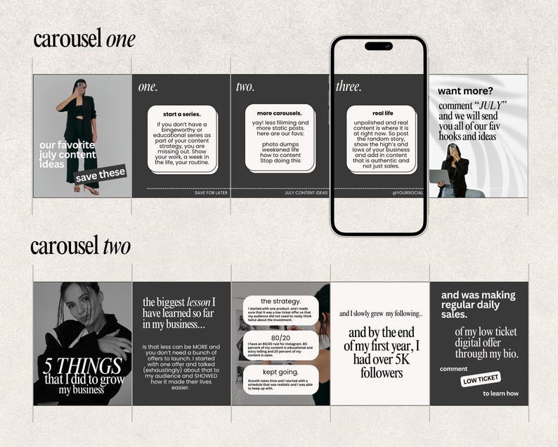 Carousel Instagram Templates: Social Media Manager Canva Layout (Digital Download image 3
