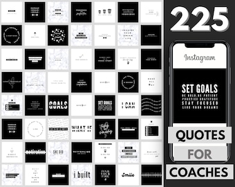 225 modelli di citazioni per Instagram: Coach Social Media (Canva modificabile) (download digitale)