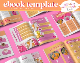 Modello di ebook colorato Canva: cartella di lavoro da 70 pagine (download digitale)