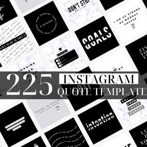 225 Engagement Instagram Post Templates - Instagram Quote Templates - Black and White Instagram Templates -  Canva Templates