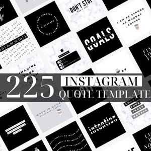 225 Plantillas de publicaciones de Instagram de compromiso - Plantillas de cotizaciones de Instagram - Plantillas de Instagram en blanco y negro - Plantillas Canva