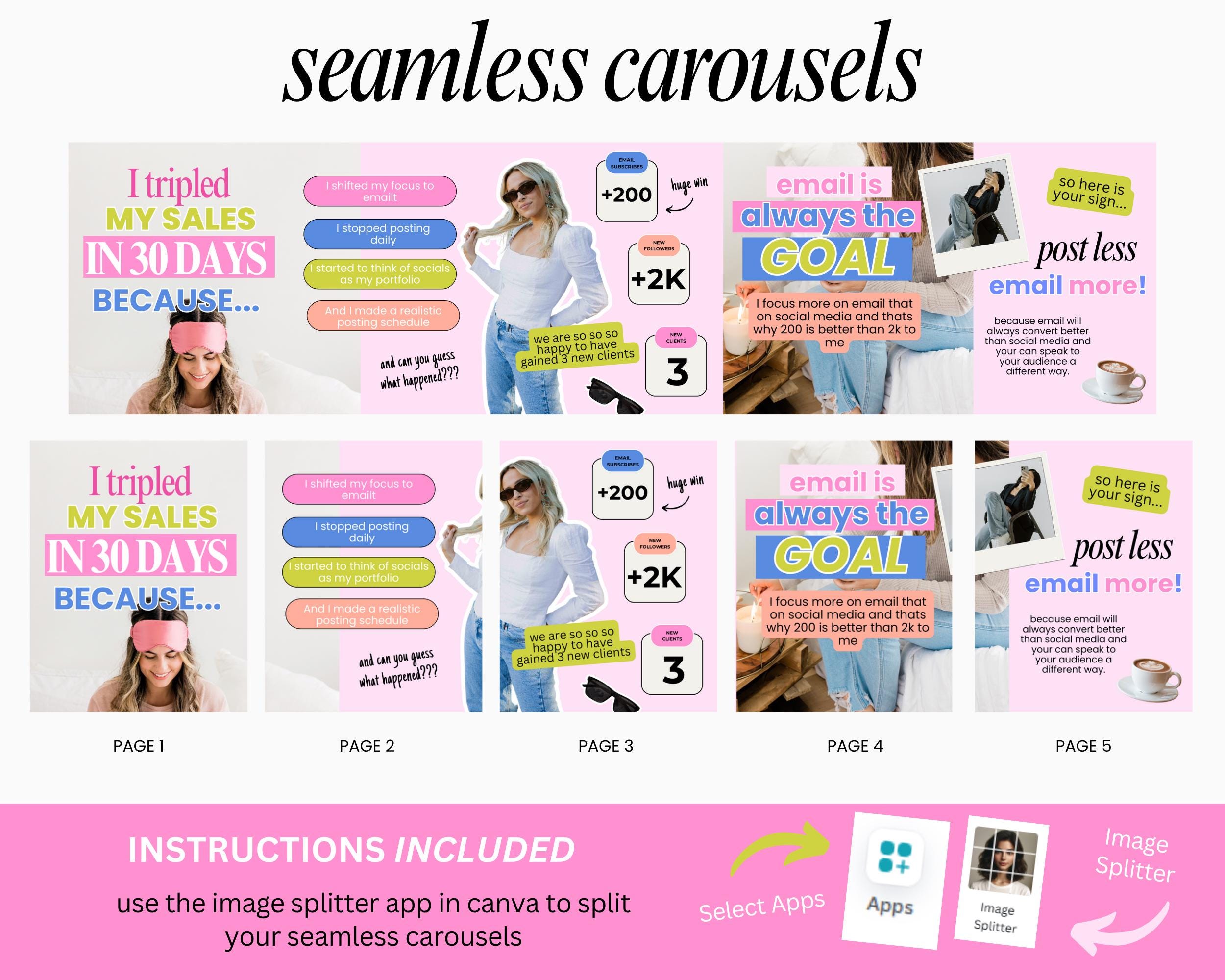 Canva Carousel Templates: Social Media Posts for Instagram - Etsy