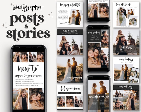 Photography Instagram Stories Template: Social Media Canva Posts (Digital Download)