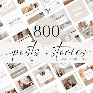 800 Instagram Templates - Instagram Templates Coach - Instagram Templates for Business - Instagram Templates Canva - Aesthetic Instagram