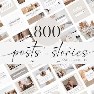 800 Instagram Templates - Instagram Templates Coach - Instagram Templates for Business - Instagram Templates Canva - Aesthetic Instagram