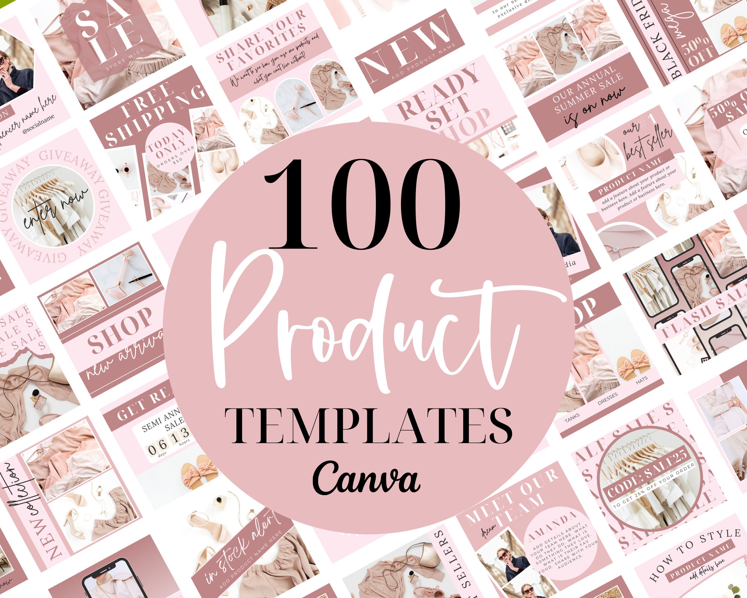 Product Social Media Template - Business Instagram Template - Ecommerce Instagram Template - Clothing Business Instagram Post - Pink