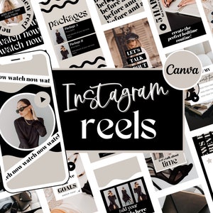Reel Template, Instagram Reel Cover,  Instagram Reel Template Canva, Instagram Stories, TikTok, Black and White Instagram Templates