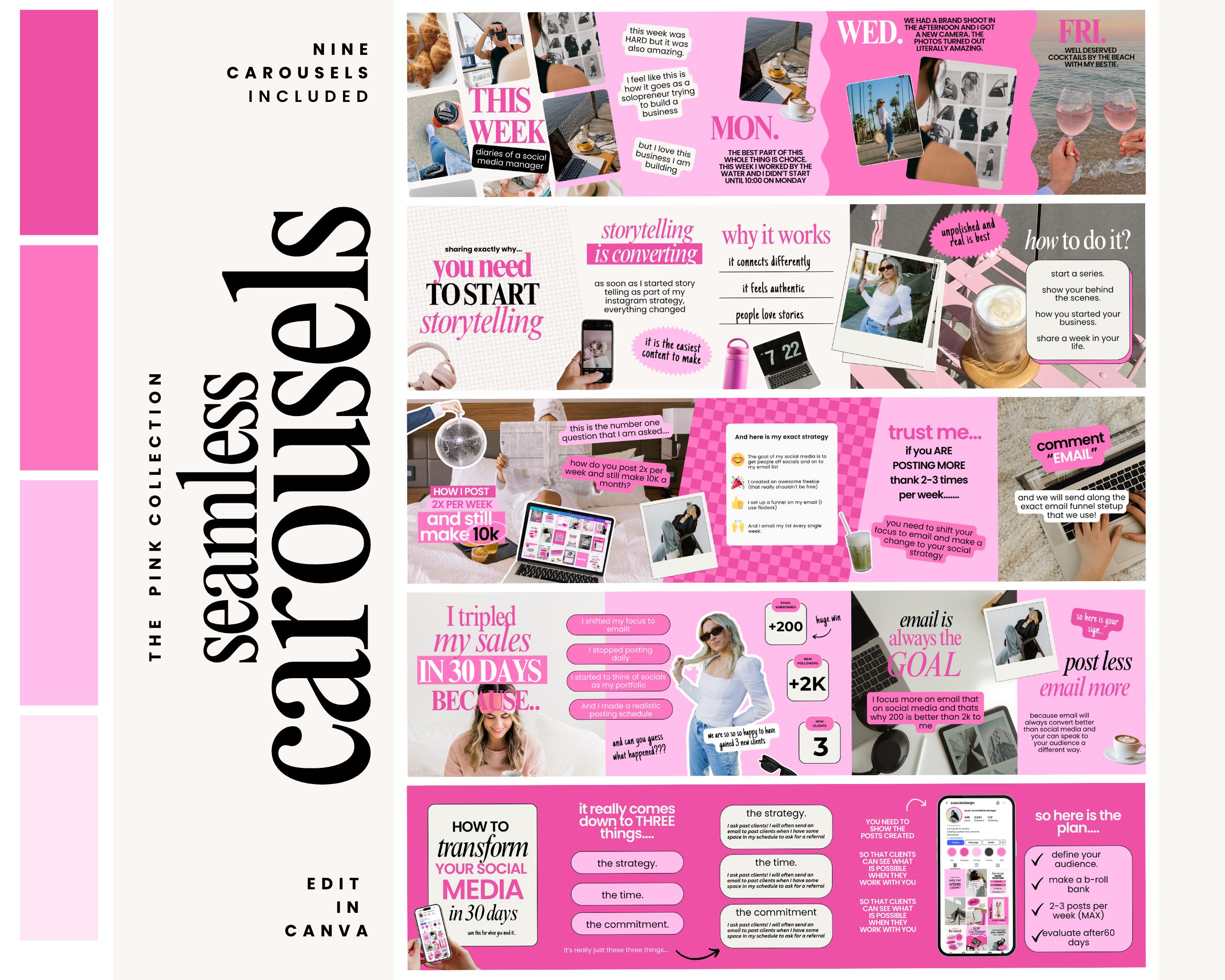 Carousel Templates - Social Media Manager Templates - Seamless ...