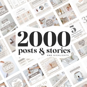 2000 Instagram Templates - Social Media Templates - Instagram Templates for Business - Instagram Templates Canva - Instagram Posts