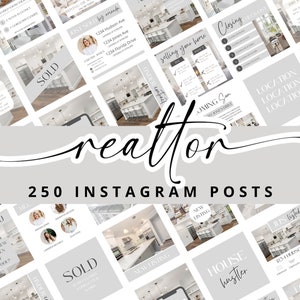 250 Real Estate Instagram Posts - Real Estate Social Media Templates - Realtor Social Media - Instagram Stories - Realtor Templates