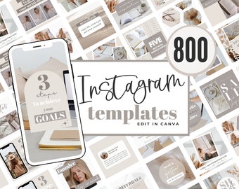 800 Instagram Templates: Canva Fashion Posts, Quotes, Stories