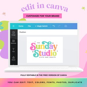 Colorful Logo Design: Editable Canva Template for Small Business - Etsy
