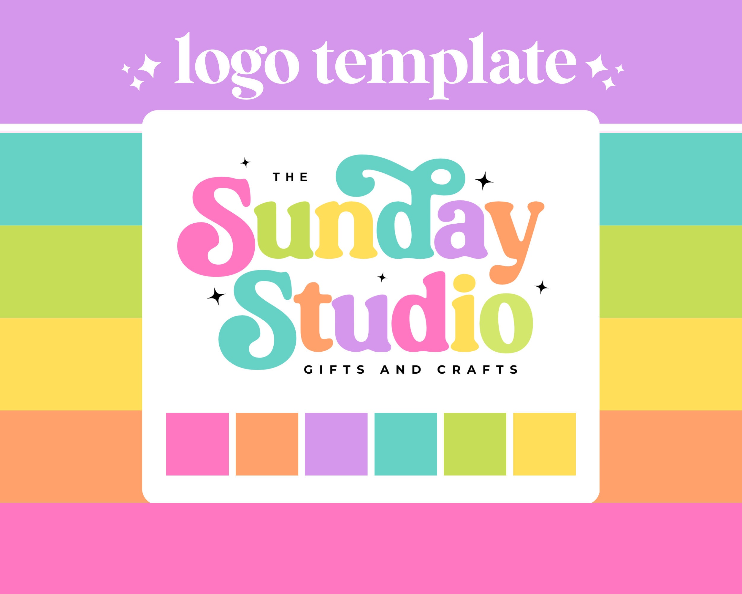 Colorful Logo Design: Editable Canva Template for Small Business - Etsy
