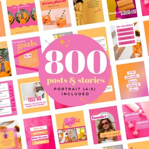 800 Bright Instagram Post Templates - Colorful Instagram Posts - Coach Instagram Templates - Instagram Quotes - Canva Instagram Posts, GG01