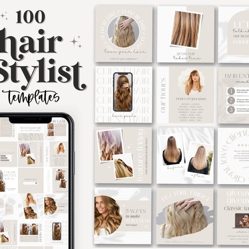 Hair Stylist Instagram Post Template Hair Beauty Salon Etsy