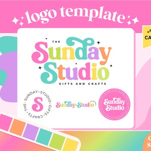 Colorful Logo Design - Canva Logo Design - Small Business Logo - Shop Logo - Retro Logo - Bright Logo Design For Business - SS01