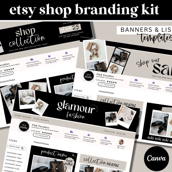 Etsy Shop Banner Kit - Etsy Shop Branding Kit - Etsy Store Banner - Etsy Shop Bundle - Etsy Shop Template - Etsy Guide - Neutral