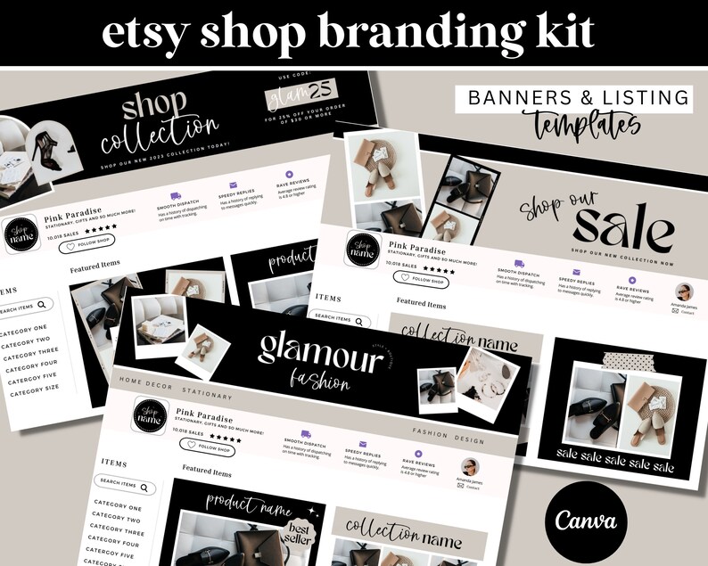 Etsy Shop Banner Kit Etsy Shop Branding Kit Etsy Store Etsy