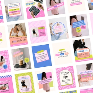 Colorful Instagram Templates - Instagram Templates Coach - Instagram Templates for Business - Pink Instagram Templates - Portrait Posts