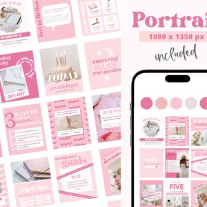 May include: A collection of pink and white social media templates with text overlays. The templates feature various designs, including text boxes, illustrations, and photos. The text on the templates includes phrases like "Did you know?", "Fact or fiction", "Today we celebrate", "Answering all of your questions", "3 ways to build your following", "Let's talk about goals", "Top 6 tips", "Dreams", "Today", "5 ways to read more", "Five things you", and "Dreams".