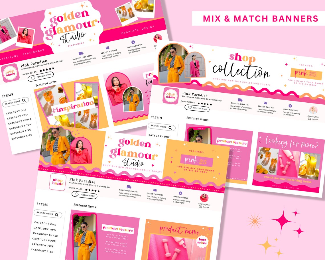 Etsy Shop Banner Kit Etsy Shop Branding Kit Etsy Store Etsy