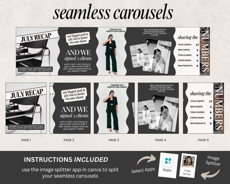 Carousel Instagram Templates: Social Media Manager Canva Layout (Digital Download image 2