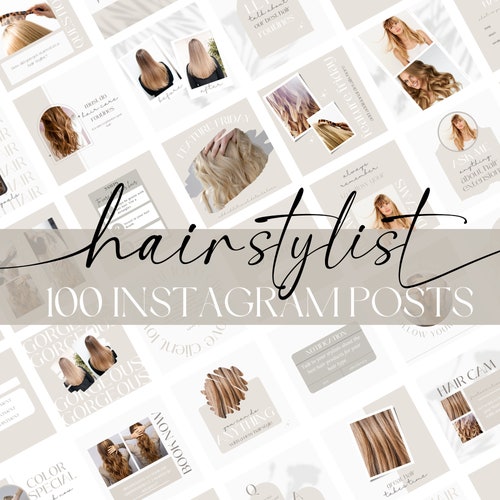 100 Hairstylist Instagram Templates. Hair Salon. Social Media Etsy
