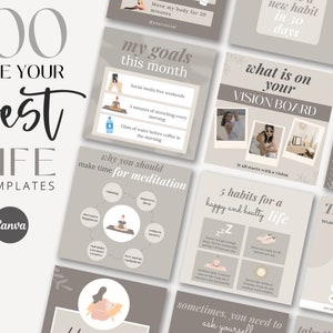 Coaching Instagram Templates - Coach Instagram Post - Wellness Instagram Template - Affirmations - Life Coaching Templates - Canva