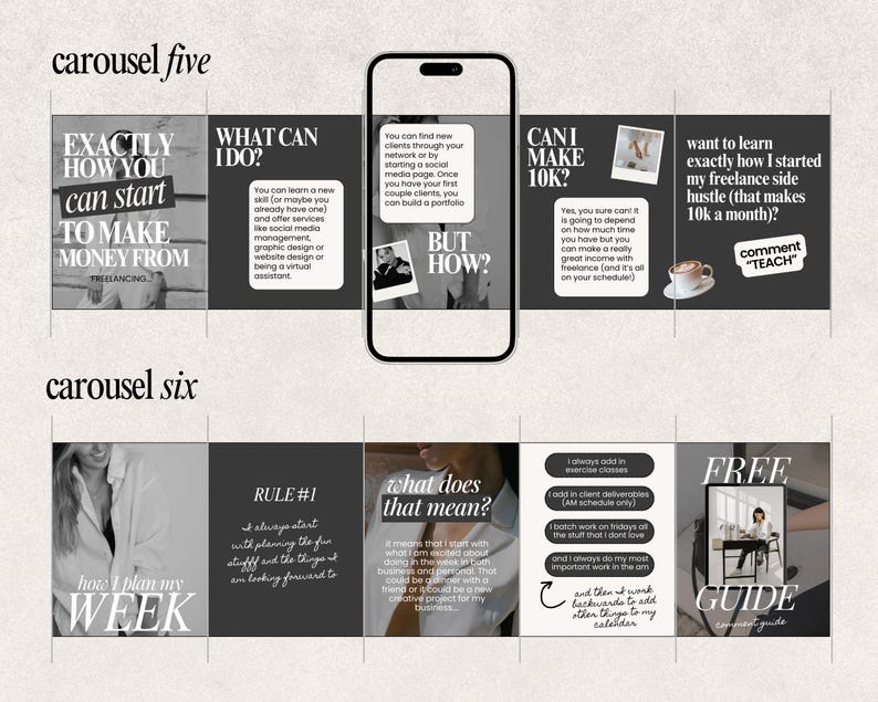Carousel Instagram Templates: Social Media Manager Canva Layout (Digital Download image 5