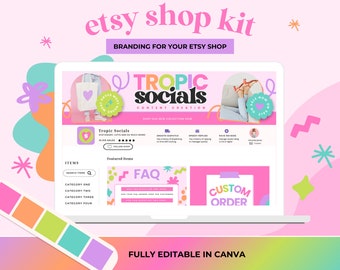 Etsy Shop Kit: Banner & Listing Templates - Canva Editable