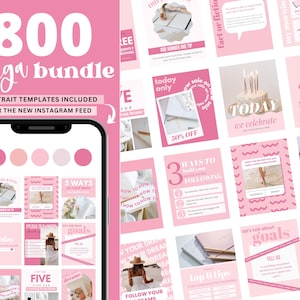 800 modèles de publication Instagram Coach - Booster de fiançailles - Business - Rose - Citations - Canva - Blogger - Réseaux sociaux - Beauté - PP01