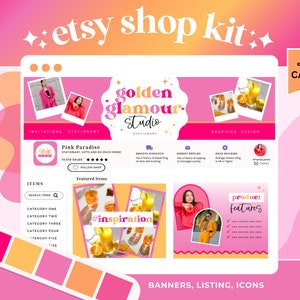 Etsy Shop Banner Kit - Etsy Shop Branding Kit - Etsy Store Banner - Etsy Shop Bundle - Etsy Shop Template - Etsy Guide - Colorful Etsy, GG01
