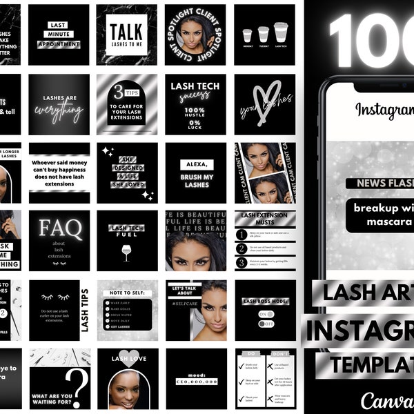 Modelos de Instagram para Lash Artist: Lash Tech Social Media (Download Digital)