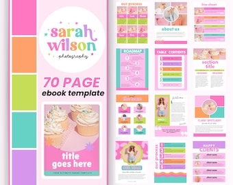 Bright Ebook Template Canva: 70-Page Workbook, Lead Magnet (SW01)