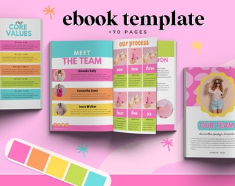 Colorful Ebook Template Canva: Lead Magnet, Course Workbook (70 Pages)