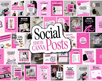 Pink Instagram Templates: Canva Editable Social Media Posts