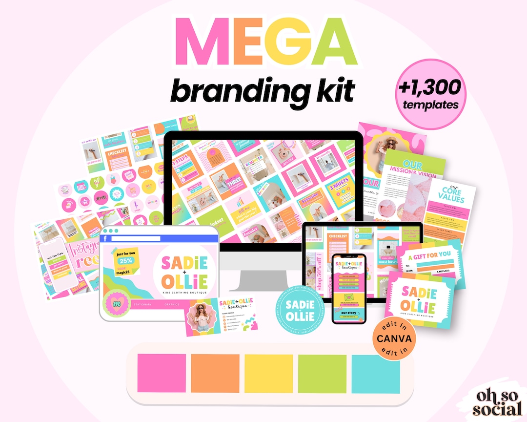 Más de 1300 plantillas para redes sociales: Kit de marca de Canva