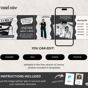 Carousel Instagram Templates: Social Media Manager Canva Layout (Digital Download image 7