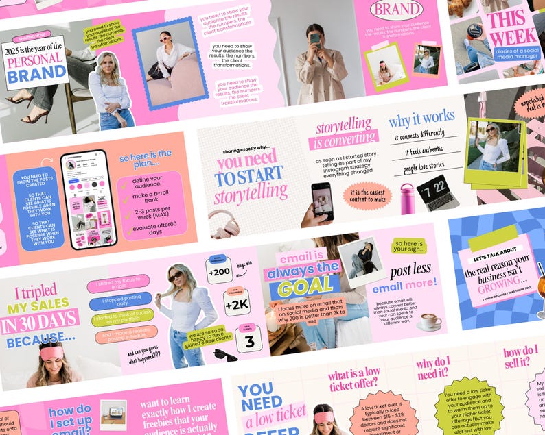 Canva Carousel Templates: Social Media Marketing, Coach Content (9 ...