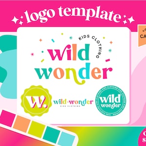 Bright Logo Design - Colorful Logo - Cute Logo - Daycare Logo - Kids Boutique Logo - Logo Design For Business - Retro Logo -  WW01