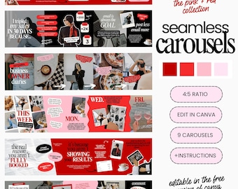 Instagram Carousel Templates - Carousel Post - Colorful Instagram Templates - Coach Instagram Template - Small Business - Seamless Carousels