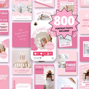 800 Pink Colorful Instagram Templates - Instagram Templates Coach - Instagram Templates for Business - Bright Instagram Templates