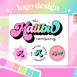 Colorful Logo Design - Bright Logo Design - Coach Logo - Small Business Logo - Boho Logo - Retro Logo - Logo Design For Business - MC01