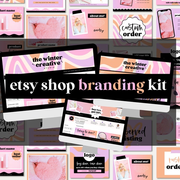 Etsy Shop Kit - Etsy Shop Branding Kit - Etsy Store Banner - Etsy Shop Bundle - Etsy Shop Template - Etsy Guide - Colorful Etsy