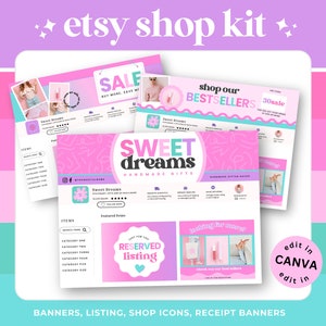 Etsy Banner Design - Etsy Shop Kit - Etsy Listing Templates - Etsy Shop Bundle - Purple Etsy Banners -Etsy Banner Mockups - SD01