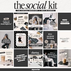 Social Media Templates: Storytelling Instagram Posts, Social Media Manager Templates, Instagram Feed, Service provider template