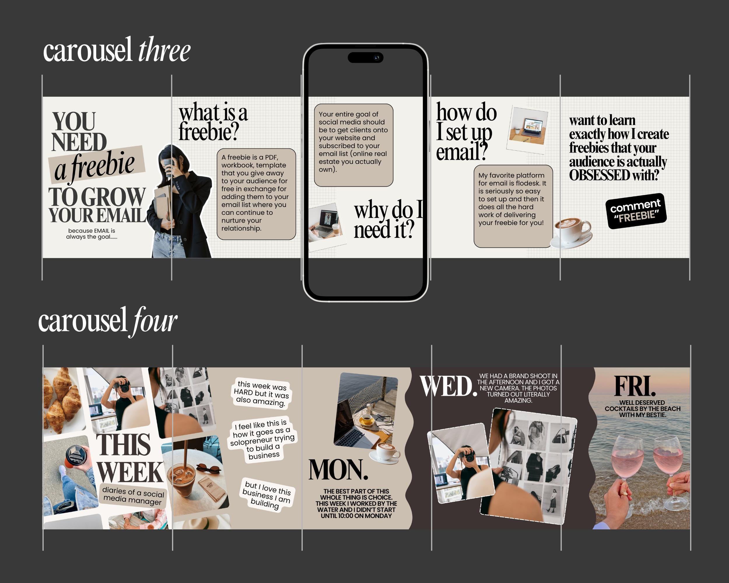 Carousel Templates - Social Media Manager Templates - Seamless ...