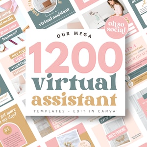 1200 Virtual Assistant Instagram - Virtual Assistant Canva Templates - Virtual Assistant Social Media - Service Business Templates - GG02