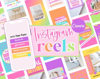 Colorful Instagram Reel Template: Canva Editable Covers